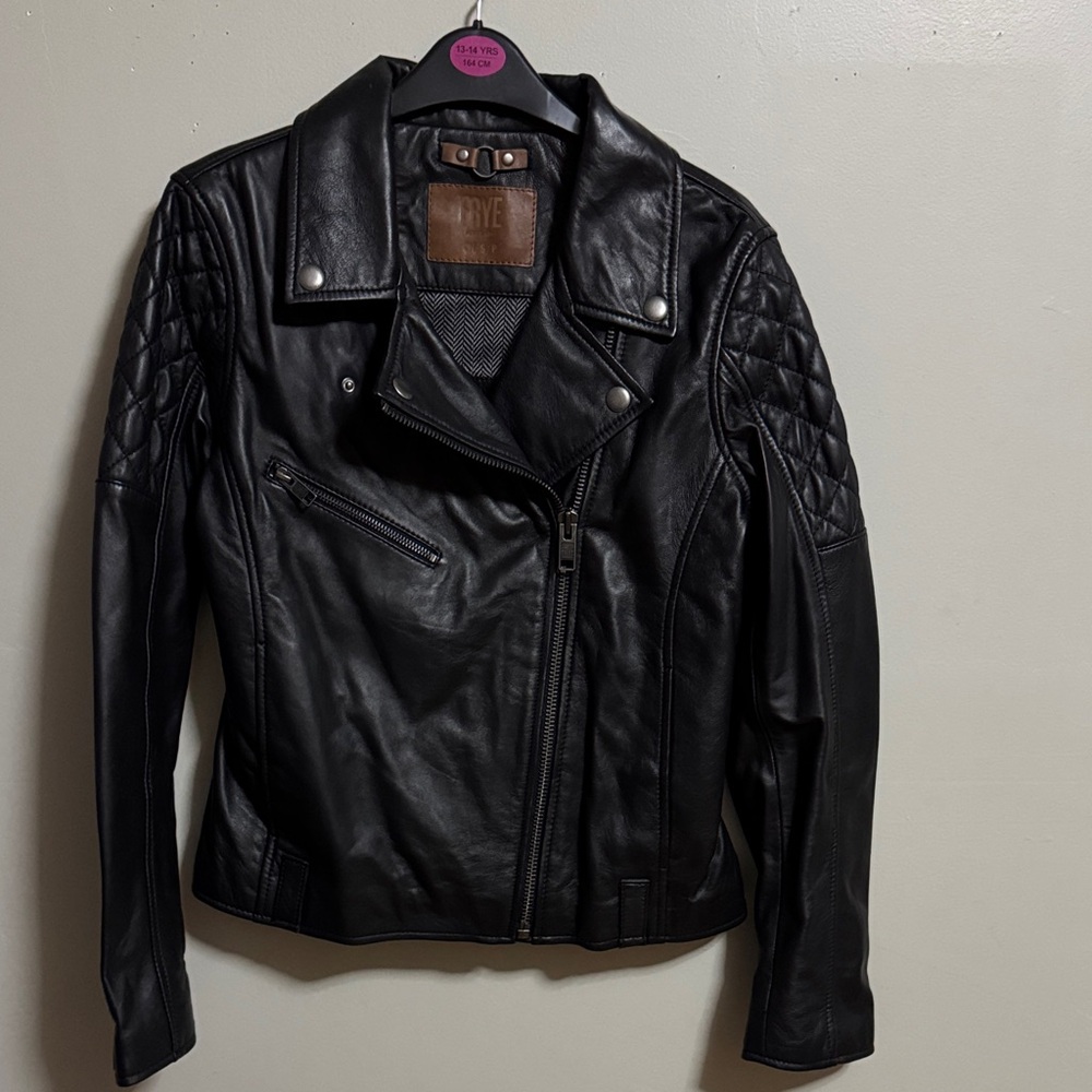 Frye Quilted  Black lamb Leather Jacket